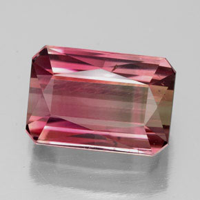 Tormalina naturale rosa da 4,35 ct, taglio smeraldo, VS-SI