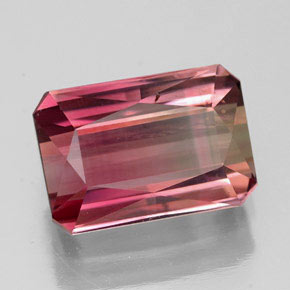 Tormalina naturale rosa da 4,35 ct, taglio smeraldo, VS-SI