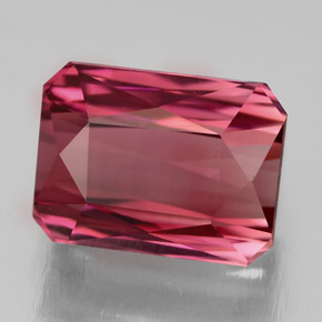 Tormalina naturale rosa da 4,61 ct, taglio smeraldo, VVS