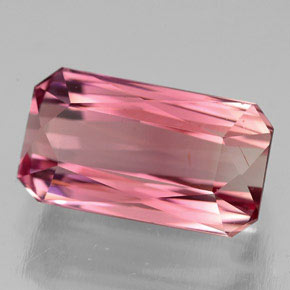 Tormalina naturale rosa da 5,13 ct, taglio smeraldo, VVS