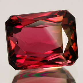 Tormalina naturale multicolore da 5,07 ct, taglio smeraldo, VVS