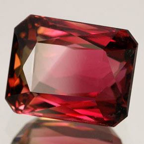 Tormalina naturale multicolore da 5,07 ct, taglio smeraldo, VVS