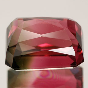 Tormalina naturale multicolore da 5,07 ct, taglio smeraldo, VVS