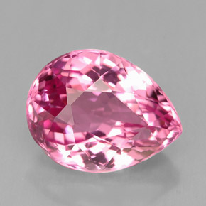 Tormalina naturale rosa da 3,39 ct, taglio a pera, VVS