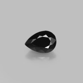 Tormalina naturale nero da 0,84 ct, taglio a pera, opaco