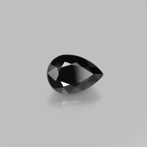 Tormalina naturale nero da 0,84 ct, taglio a pera, opaco
