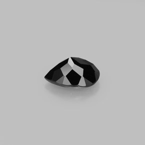 Tormalina naturale nero da 0,84 ct, taglio a pera, opaco