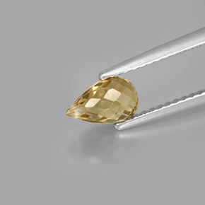 Tormalina naturale giallo da 0,94 ct, briolette, VS