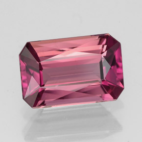 Tormalina naturale rosa da 2,55 ct, taglio smeraldo, VVS-VS