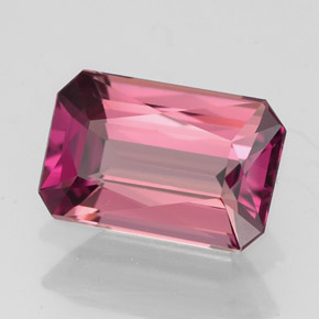 Tormalina naturale rosa da 2,55 ct, taglio smeraldo, VVS-VS