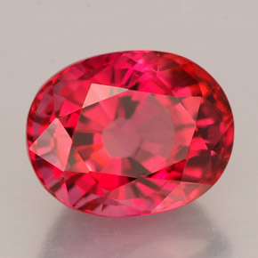 Tormalina naturale rosso da 3,15 ct, taglio ovale, VVS