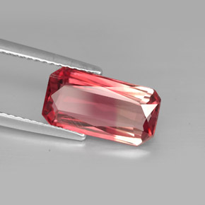 Tormalina naturale bicolore da 3,09 ct, taglio smeraldo, VVS-VS