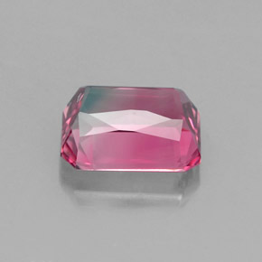 Tormalina naturale multicolore da 1,71 ct, taglio smeraldo, VS