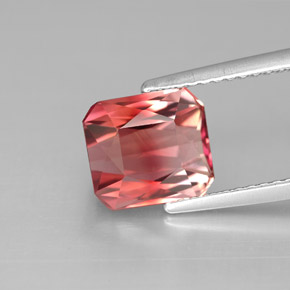 Tormalina naturale multicolore da 2,35 ct, taglio smeraldo, VVS-VS