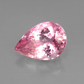 Tormalina naturale rosa da 2,90 ct, taglio a pera, VS
