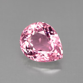 Tormalina naturale rosa da 3,21 ct, taglio a pera, VVS-VS