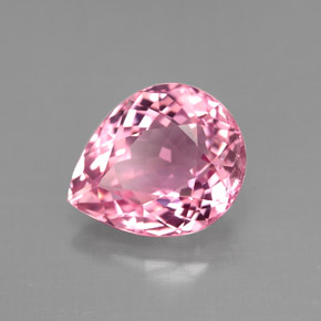 Tormalina naturale rosa da 3,21 ct, taglio a pera, VVS-VS