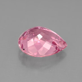 Tormalina naturale rosa da 3,21 ct, taglio a pera, VVS-VS
