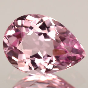 Tormalina naturale rosa da 1,85 ct, taglio a pera, IF