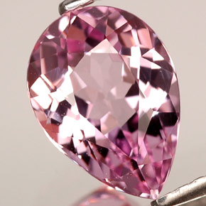 Tormalina naturale rosa da 1,85 ct, taglio a pera, IF