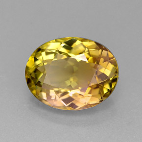 Tormalina naturale multicolore da 3,67 ct, taglio ovale, VVS