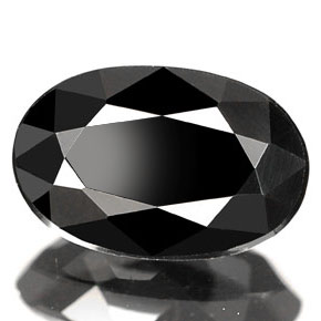 Tormalina naturale nero da 0,83 ct, taglio ovale, opaco