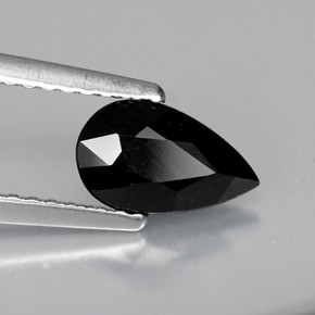 Tormalina naturale nero da 0,77 ct, taglio a pera, opaco