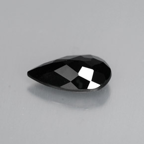 Tormalina naturale nero da 0,77 ct, taglio a pera, opaco
