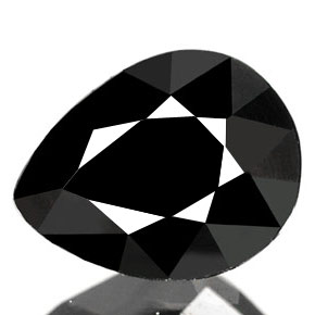 Tormalina naturale nero da 0,83 ct, taglio a pera, opaco