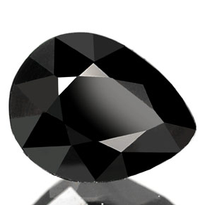 Tormalina naturale nero da 0,83 ct, taglio a pera, opaco