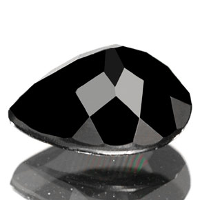 Tormalina naturale nero da 0,83 ct, taglio a pera, opaco