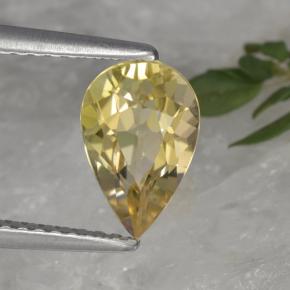 Tormalina naturale giallo da 1,44 ct, taglio a pera, VVS-VS