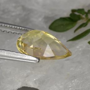 Tormalina naturale giallo da 1,44 ct, taglio a pera, VVS-VS