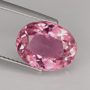 Tormalina naturale rosa da 3,41 ct, taglio ovale, VS-SI