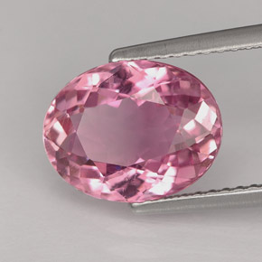 Tormalina naturale rosa da 3,41 ct, taglio ovale, VS-SI
