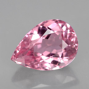 Tormalina naturale rosa da 2,25 ct, taglio a pera, VS