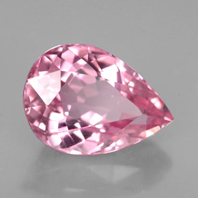 Tormalina naturale rosa da 2,25 ct, taglio a pera, VS