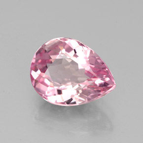Tormalina naturale rosa da 1,77 ct, taglio a pera, VVS-VS