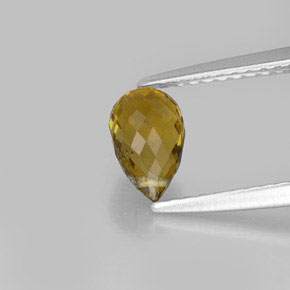 Tormalina naturale giallo da 0,83 ct, briolette, VS