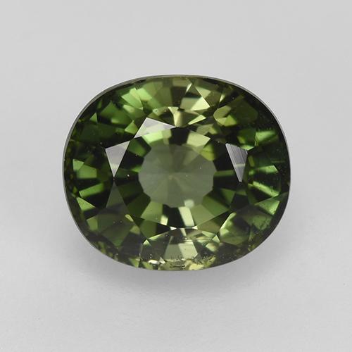 Tormalina naturale verde da 1,53 ct, taglio ovale, VVS-VS