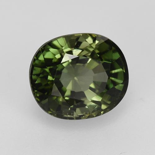 Tormalina naturale verde da 1,53 ct, taglio ovale, VVS-VS