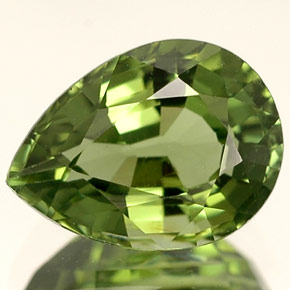 Tormalina naturale verde da 1,35 ct, taglio a pera, VVS-VS