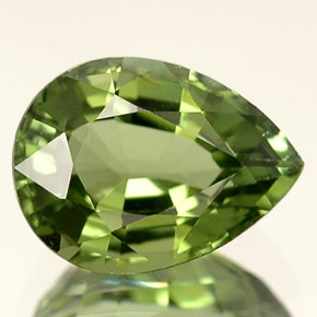 Tormalina naturale verde da 1,35 ct, taglio a pera, VVS-VS