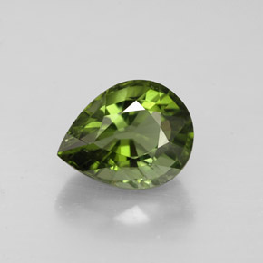Tormalina naturale verde da 1,85 ct, taglio a pera, VS