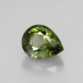 Tormalina naturale verde da 1,85 ct, taglio a pera, VS