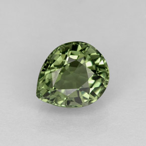Tormalina naturale verde da 1,29 ct, taglio a pera, VVS