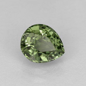 Tormalina naturale verde da 1,29 ct, taglio a pera, VVS