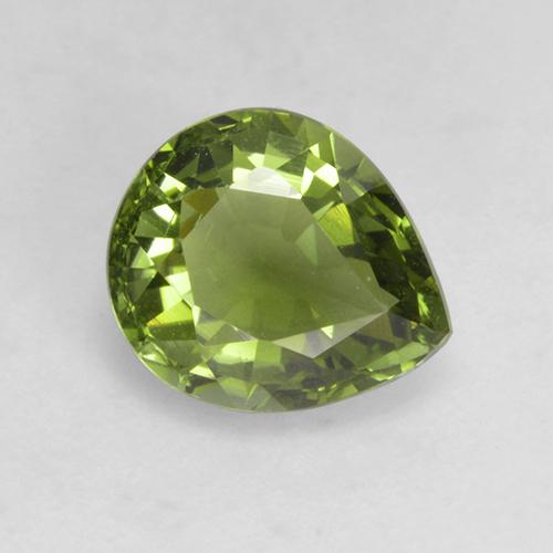 Tormalina naturale verde da 1,19 ct, taglio a pera, VVS-VS