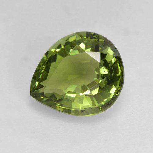 Tormalina naturale verde da 1,19 ct, taglio a pera, VVS-VS