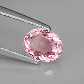 Tormalina naturale rosa da 1,30 ct, taglio ovale, IF